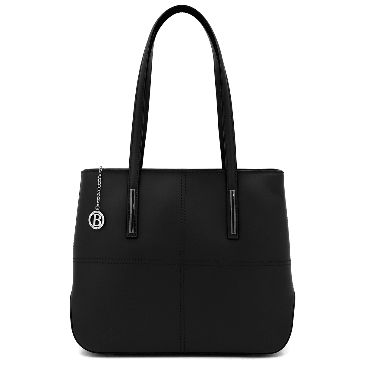 Nagy táska természetes bőrből Avelia - fekete