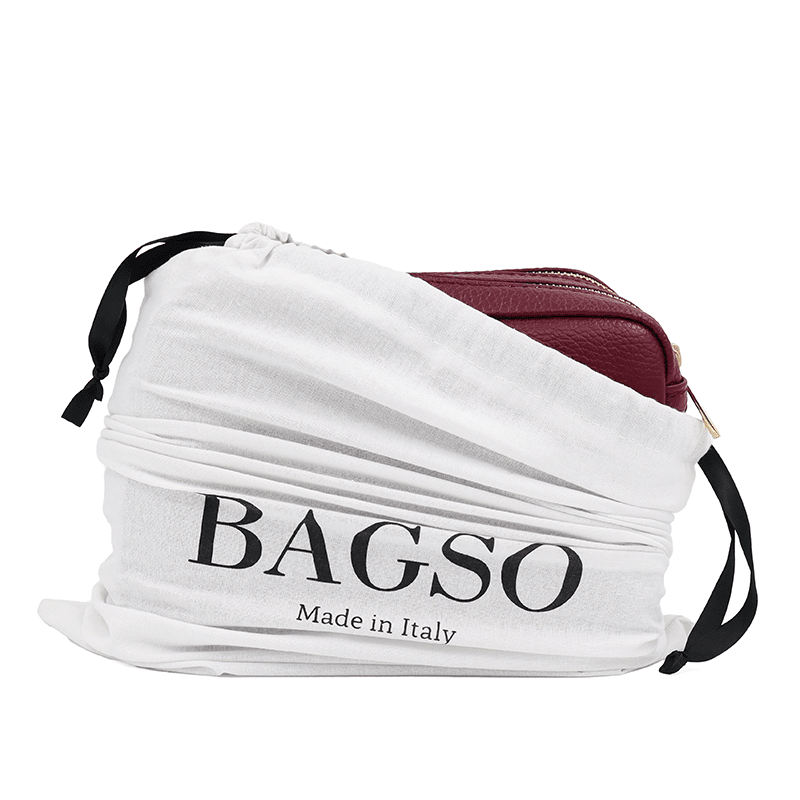 Természetes bőr válltáska 2 fogantyúval - bordó