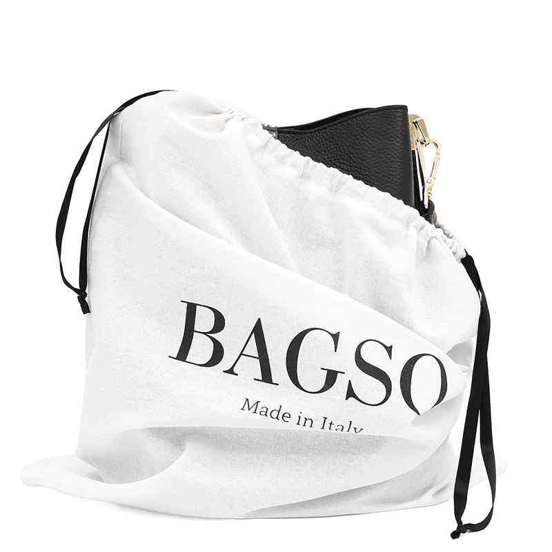 Női táska természetes bőrből, 2 fogantyúval Alba - fekete/barna