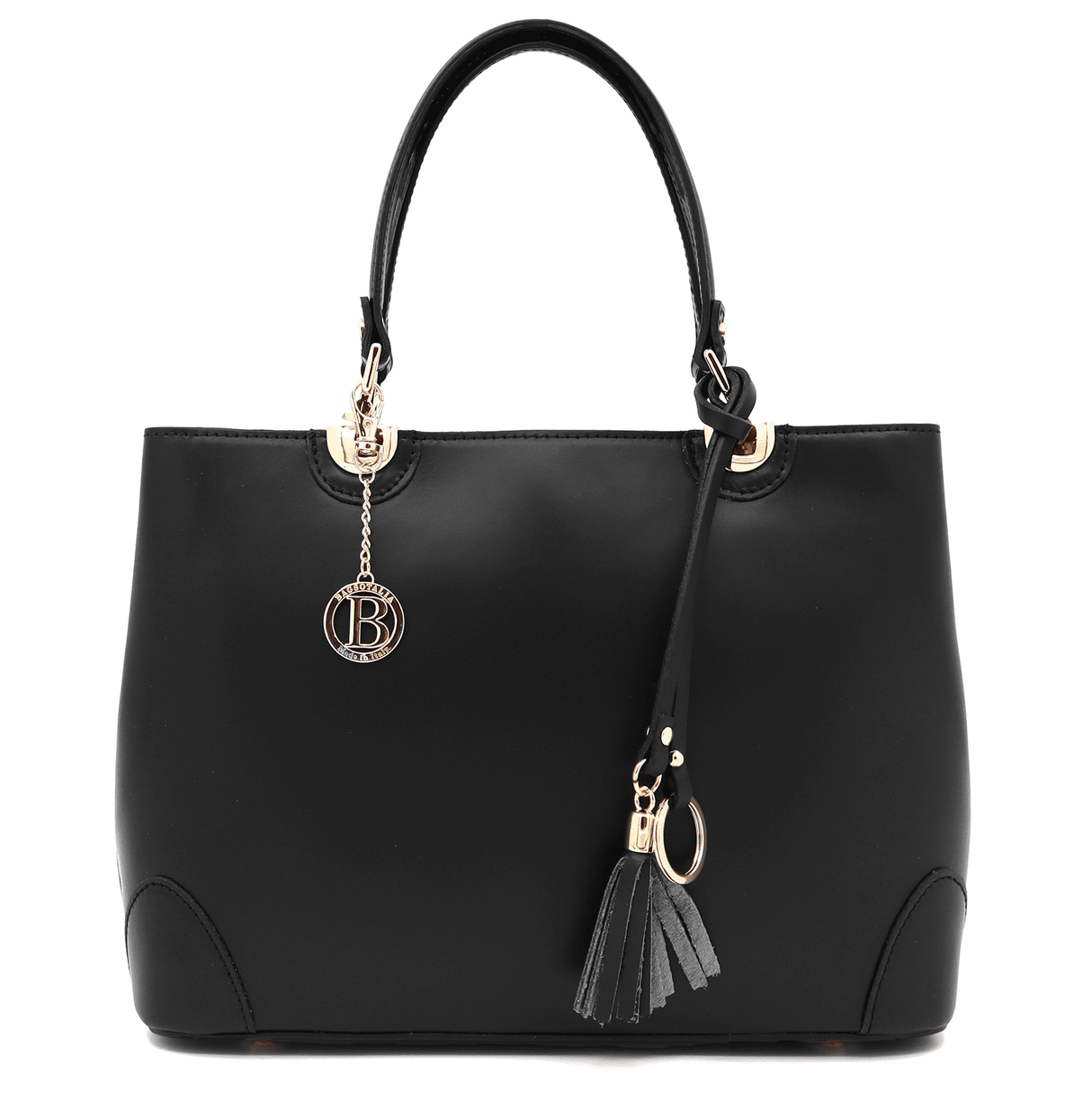 Női táska természetes bőrből Alika - fekete