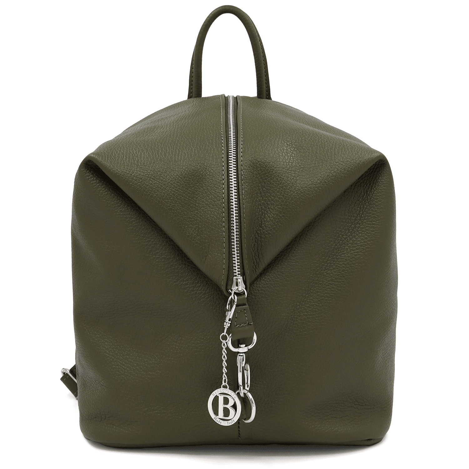 Női hátizsák természetes bőrből Evianna - sötétzöld