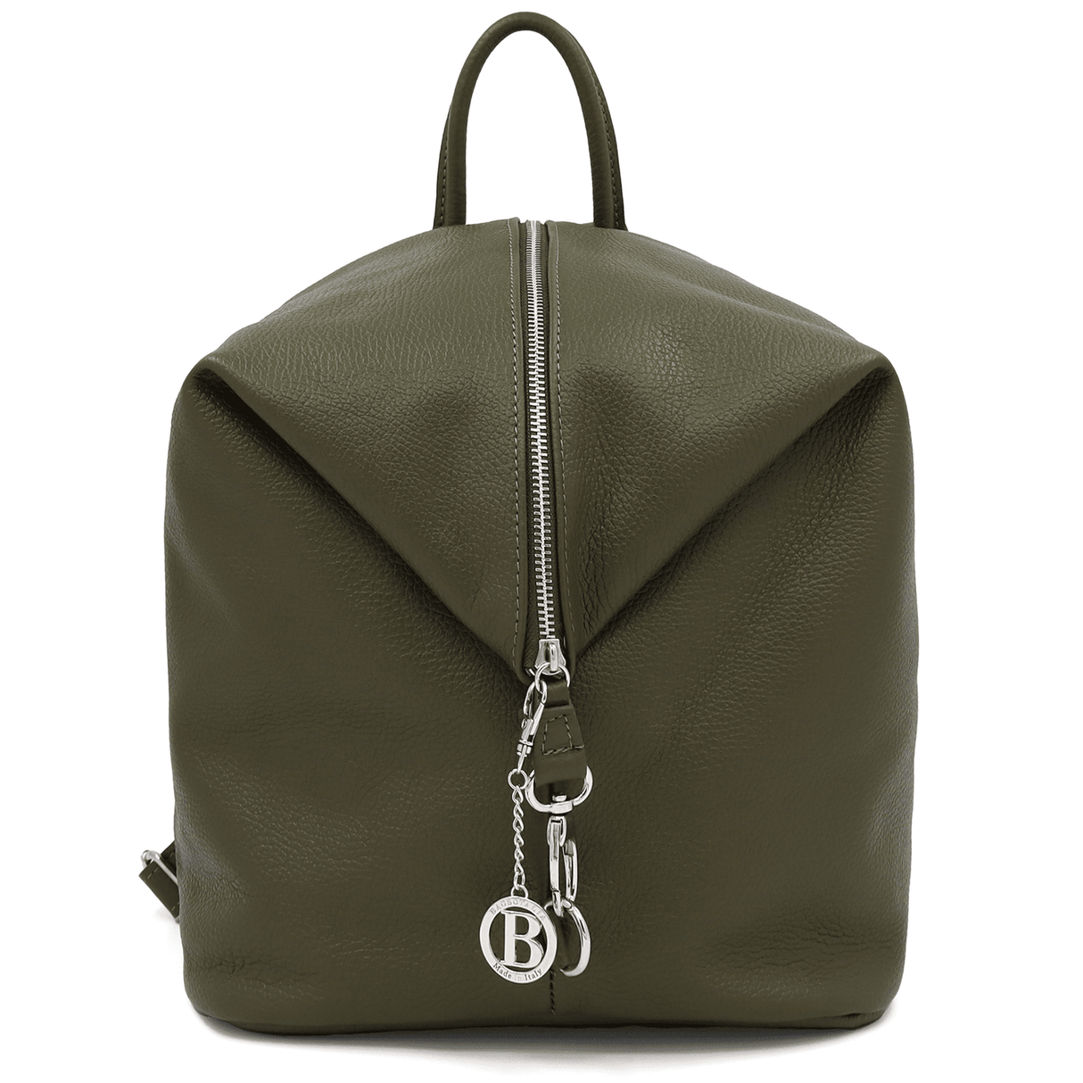 Női hátizsák természetes bőrből Evianna - sötétzöld