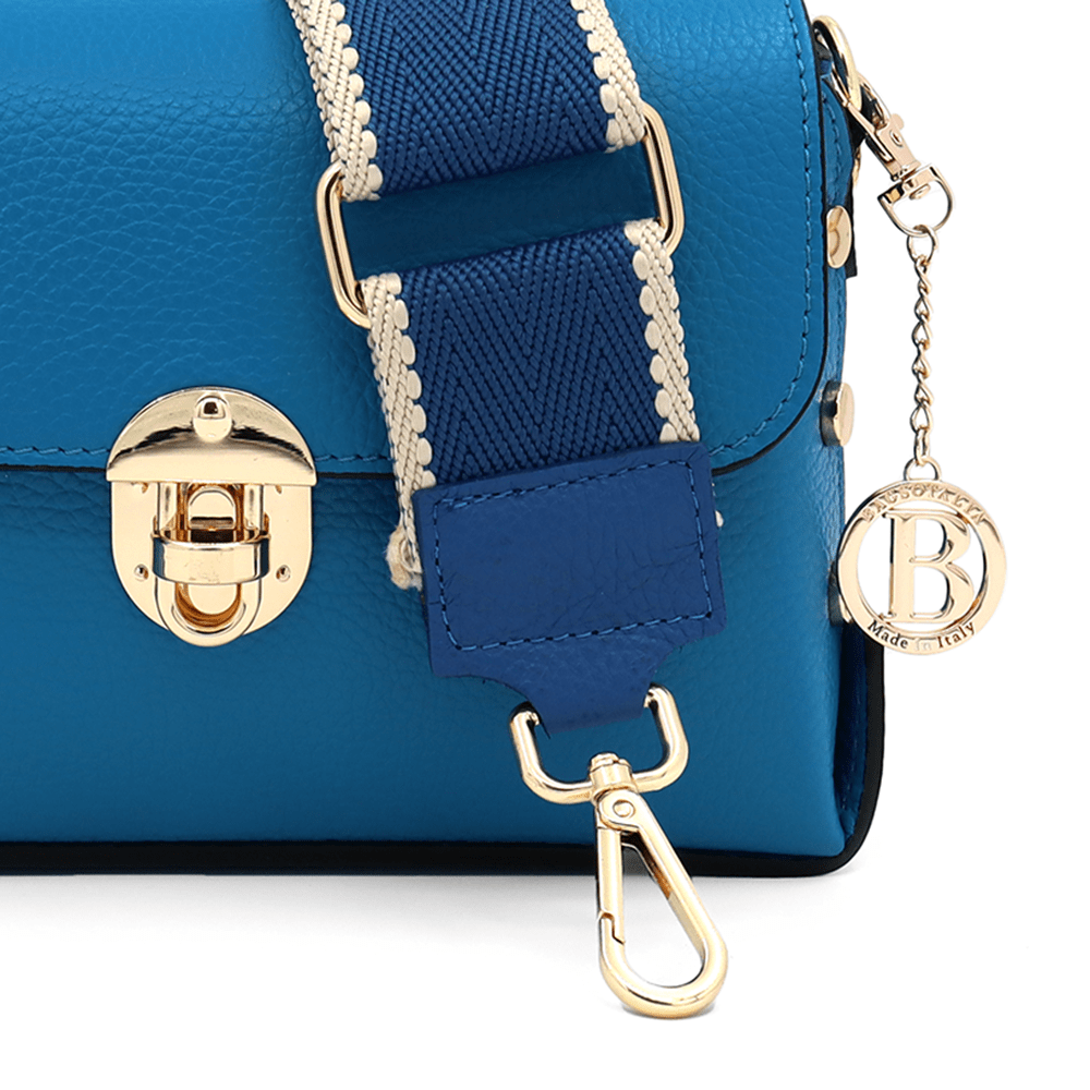 Antoanella női táska természetes bőrből - kék