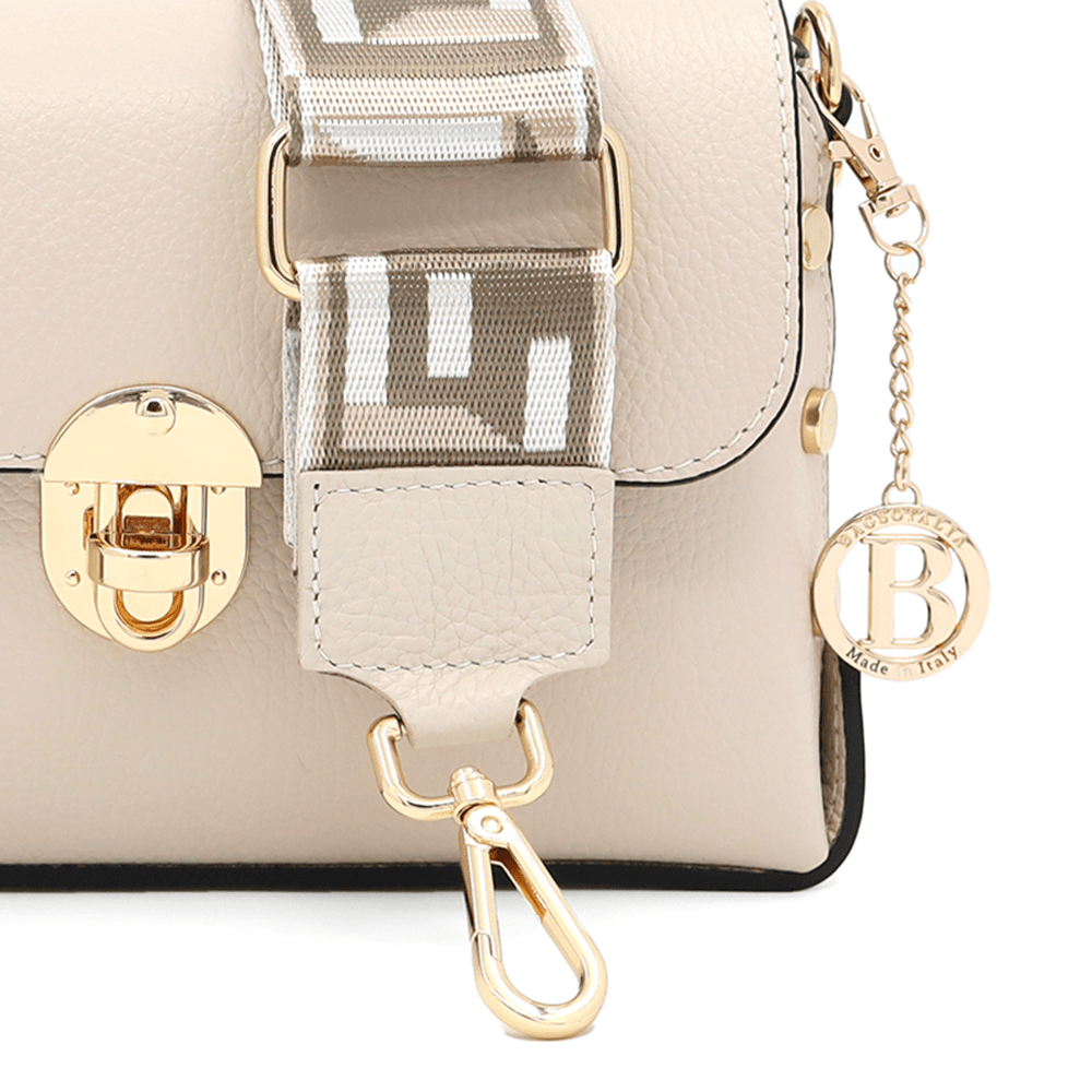 Antoanella természetes bőrből készült női táska - bézs