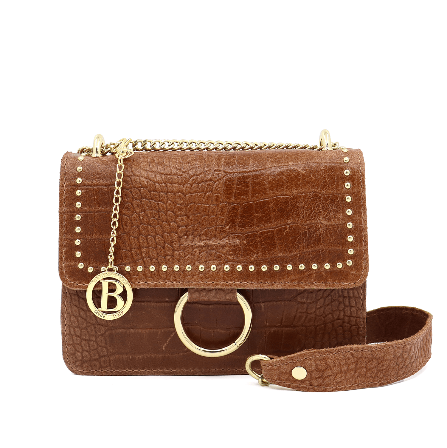 Női táska természetes bőrből - barna