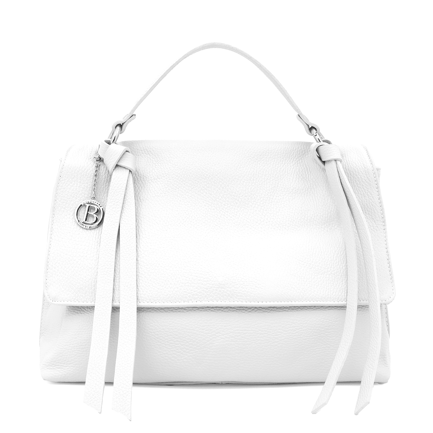 Női válltáska természetes bőrből Matera - fehér