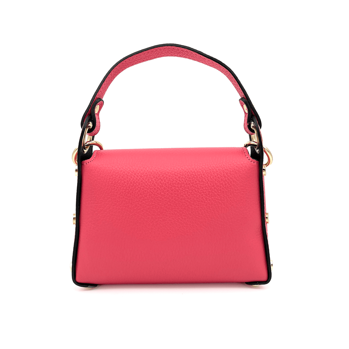 Női táska 2 fogantyúval, természetes bőrből, Alena  - korall