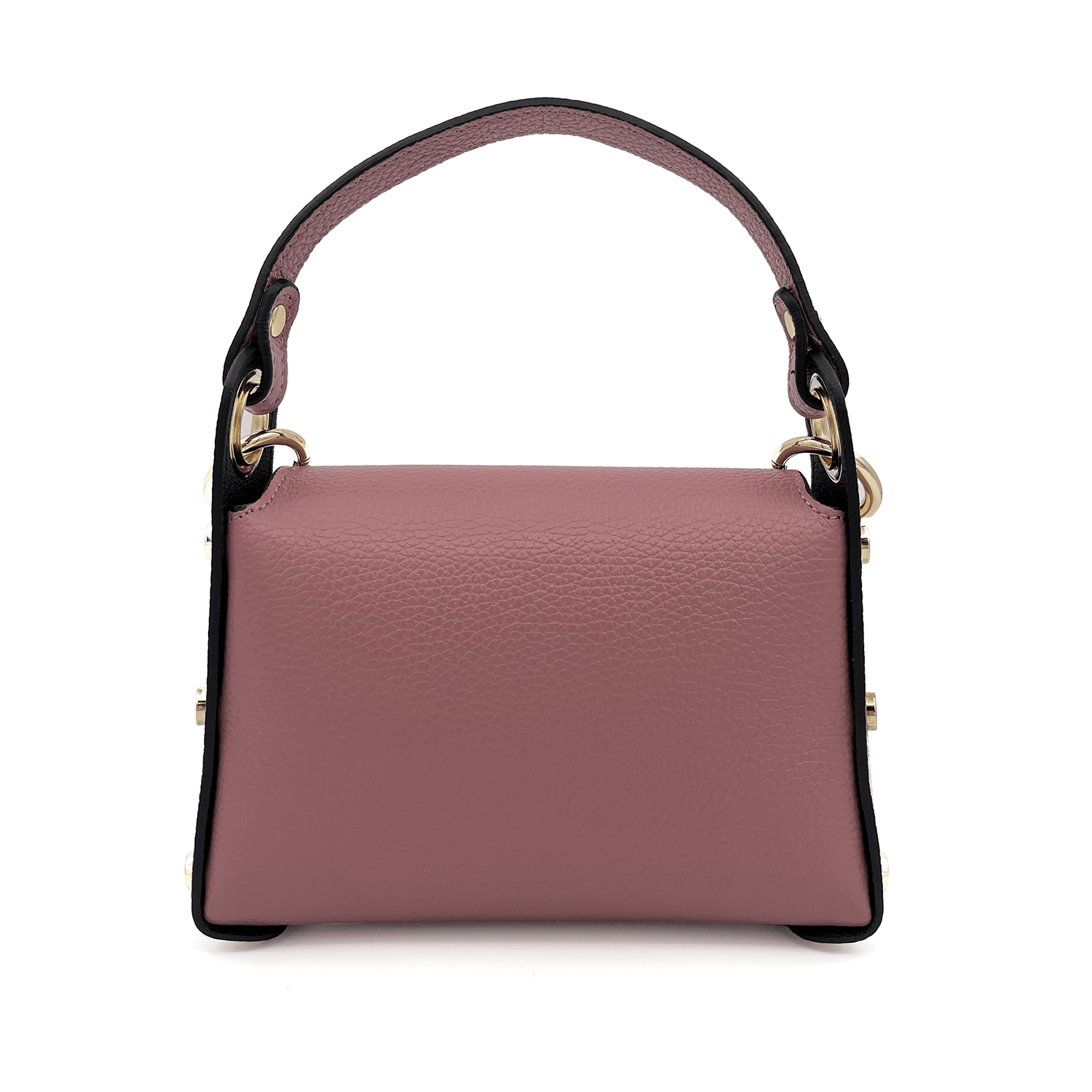 Női táska 2 fogantyúval természetes bőrből Alena  - rózsaszín