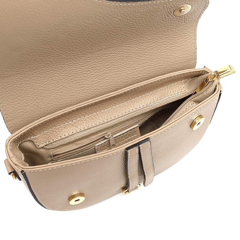 Válltáska természetes bőrből Amara - világosbarna