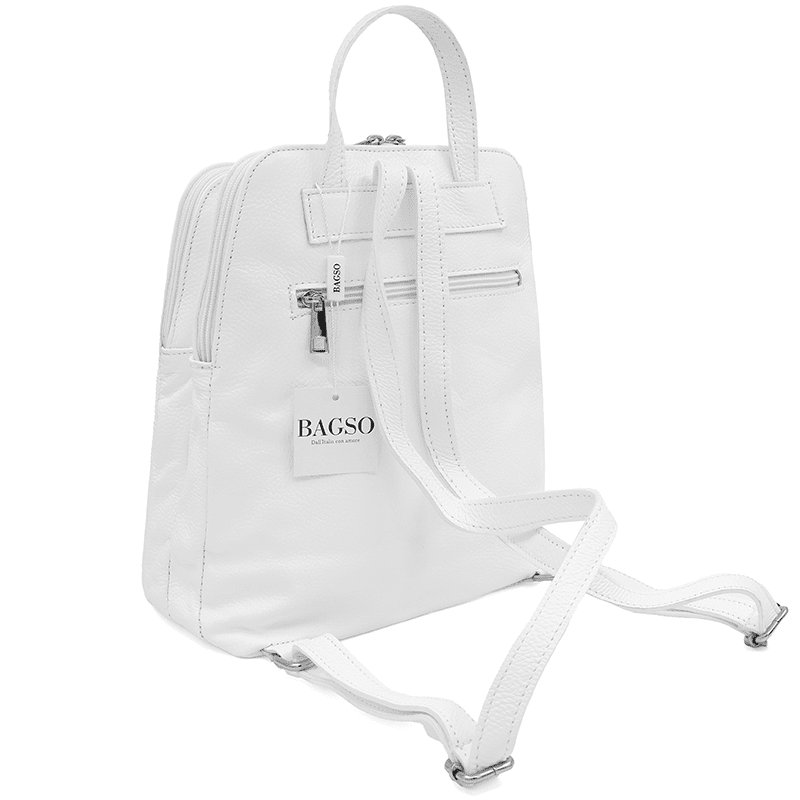 Női hátizsák természetes bőrből Terina - fehér