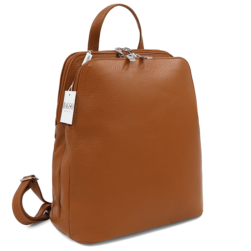 Női hátizsák természetes bőrből Terina - cserépbarna