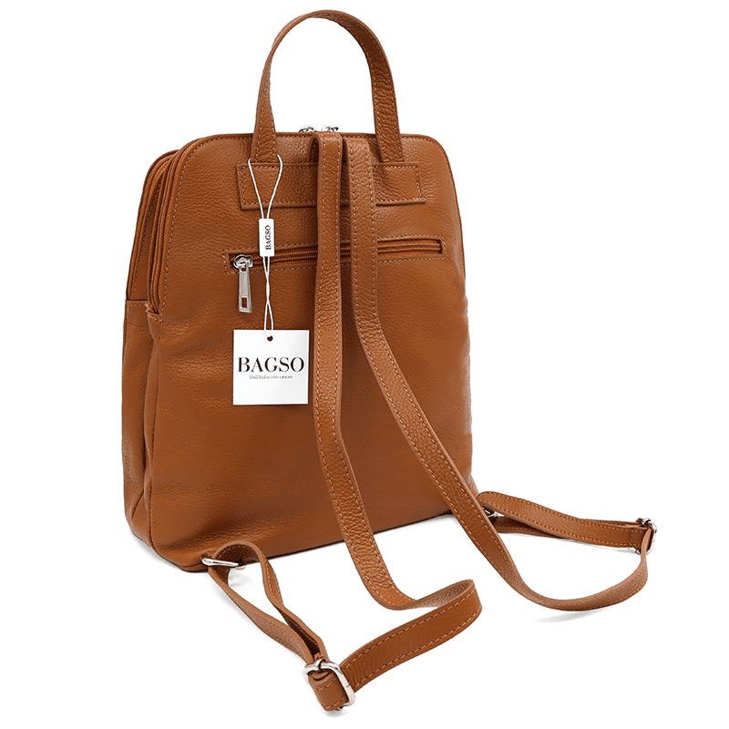 Női hátizsák természetes bőrből Terina - cserépbarna