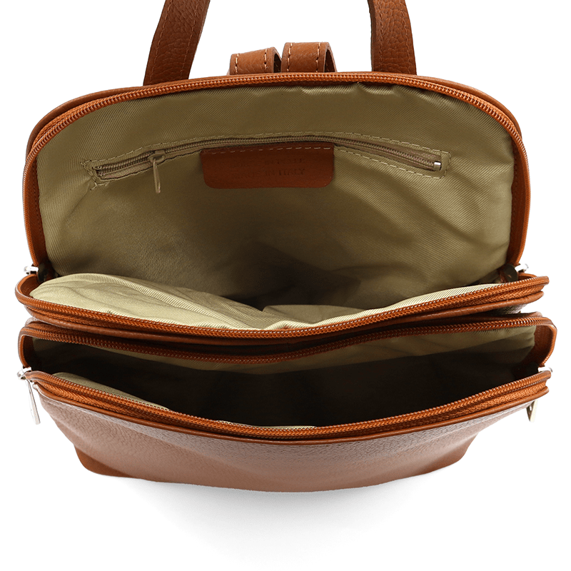 Női hátizsák természetes bőrből Terina - cserépbarna