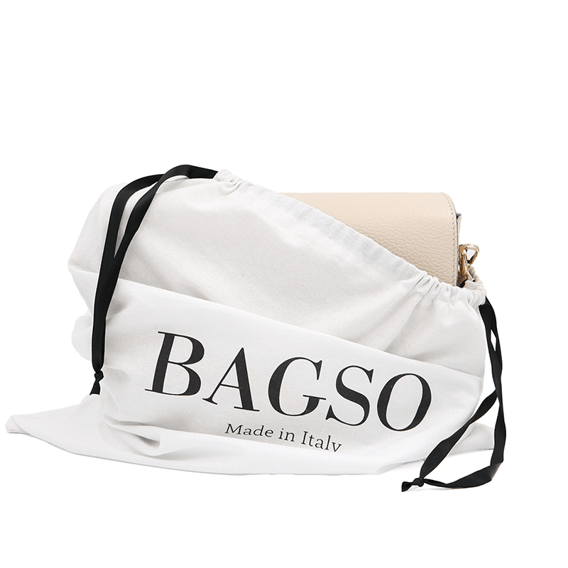 Válltáska 2 fogantyúval, természetes bőrből, Nola - bézs