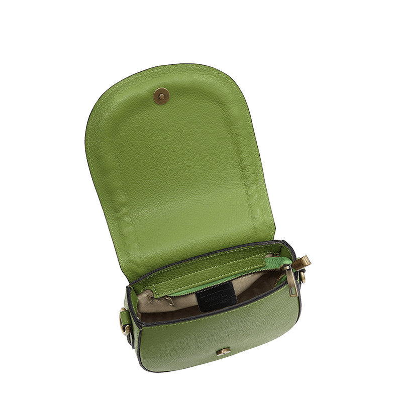 Női válltáska természetes bőrből Naomi - zöld