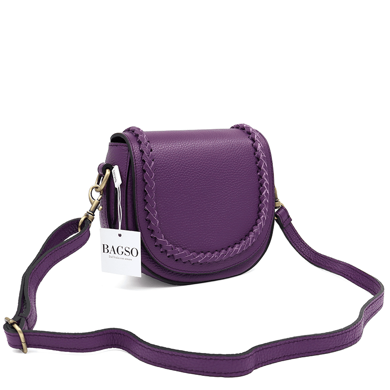 Női válltáska természetes bőrből Naomi - lila