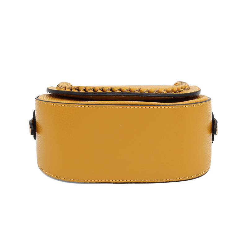 Női válltáska természetes bőrből Naomi - mustársárga