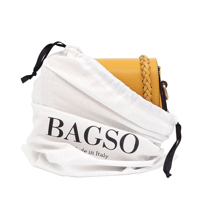 Női válltáska természetes bőrből Naomi - mustársárga