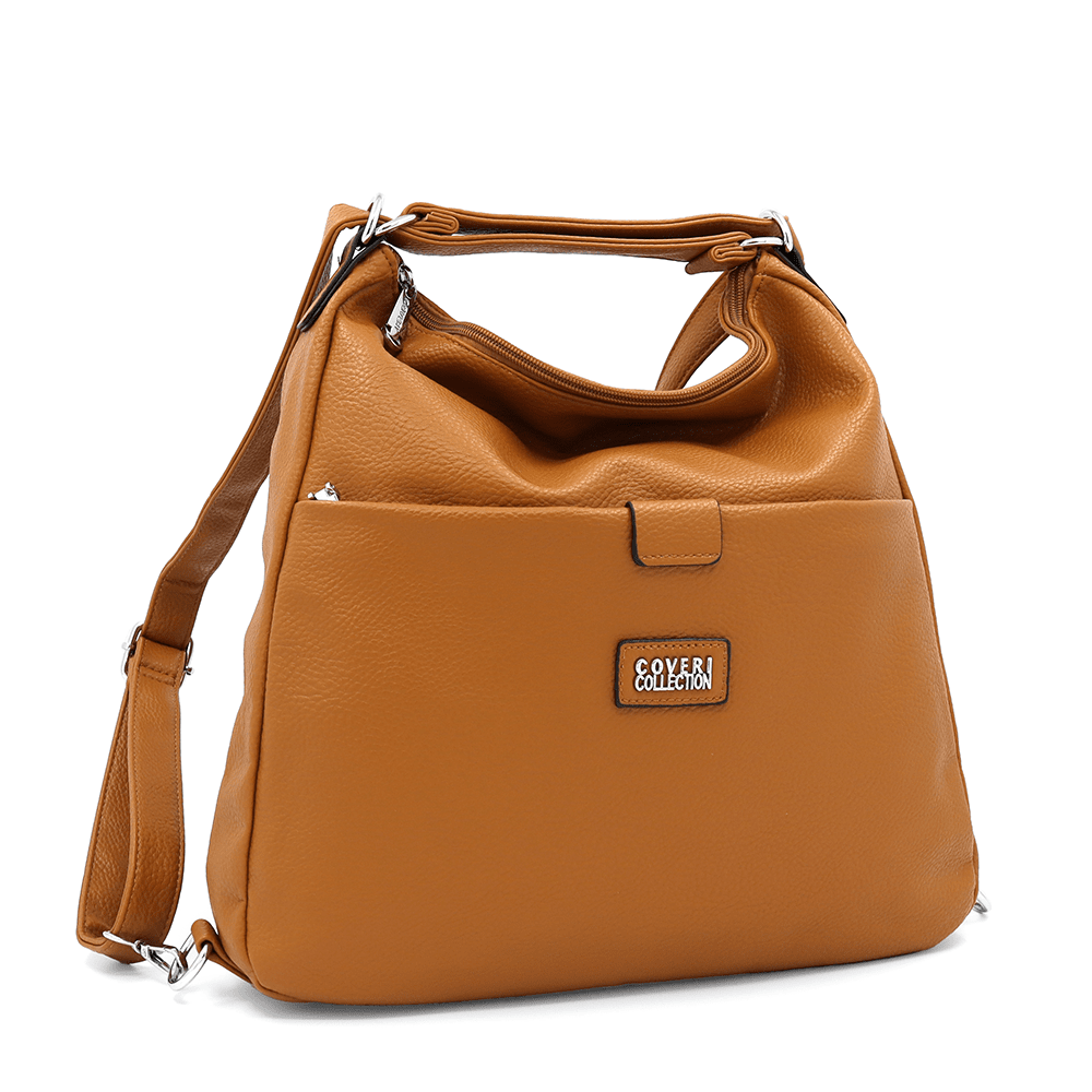 2 az 1-ben - Nagy táska és hátizsák Mila - cseréptetű barna