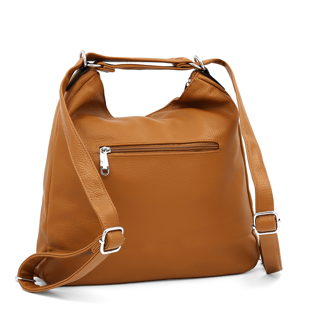 2 az 1-ben - Nagy táska és hátizsák Mila - cseréptetű barna