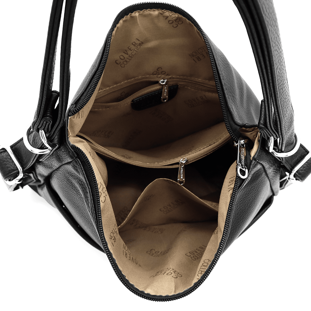 2 az 1-ben - Nagy táska és hátizsák Mila - fekete