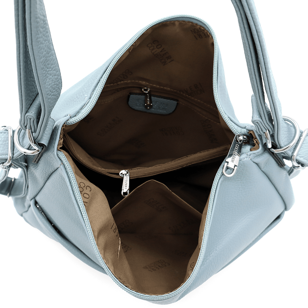 2 az 1-ben - Nagy táska és hátizsák Mila - világoskék