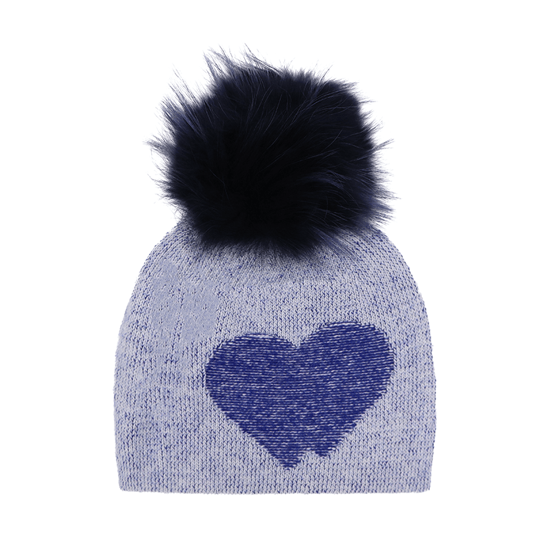 Meleg sapka pomponnal - kék
