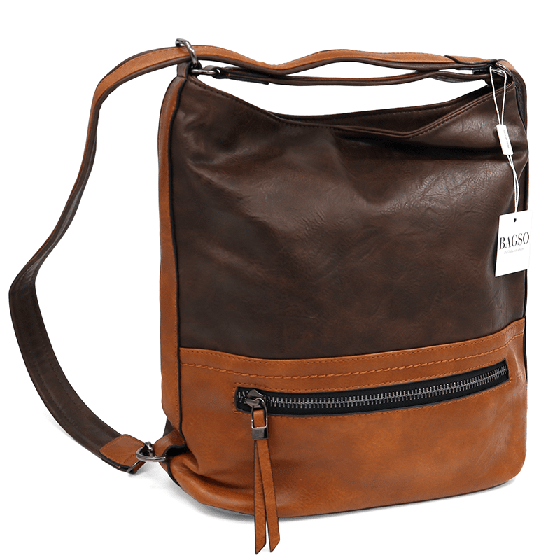 2 az 1-ben - Nagy táska és hátizsák Nia - sötétbarna