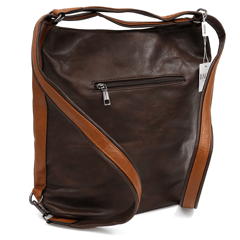 2 az 1-ben - Nagy táska és hátizsák Nia - sötétbarna