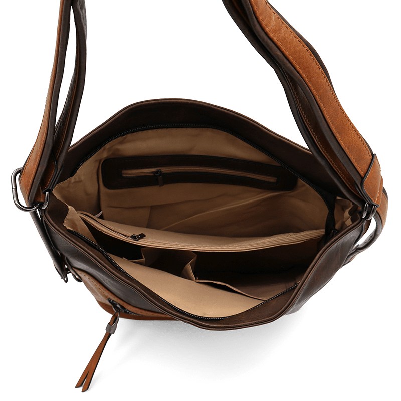 2 az 1-ben - Nagy táska és hátizsák Nia - sötétbarna