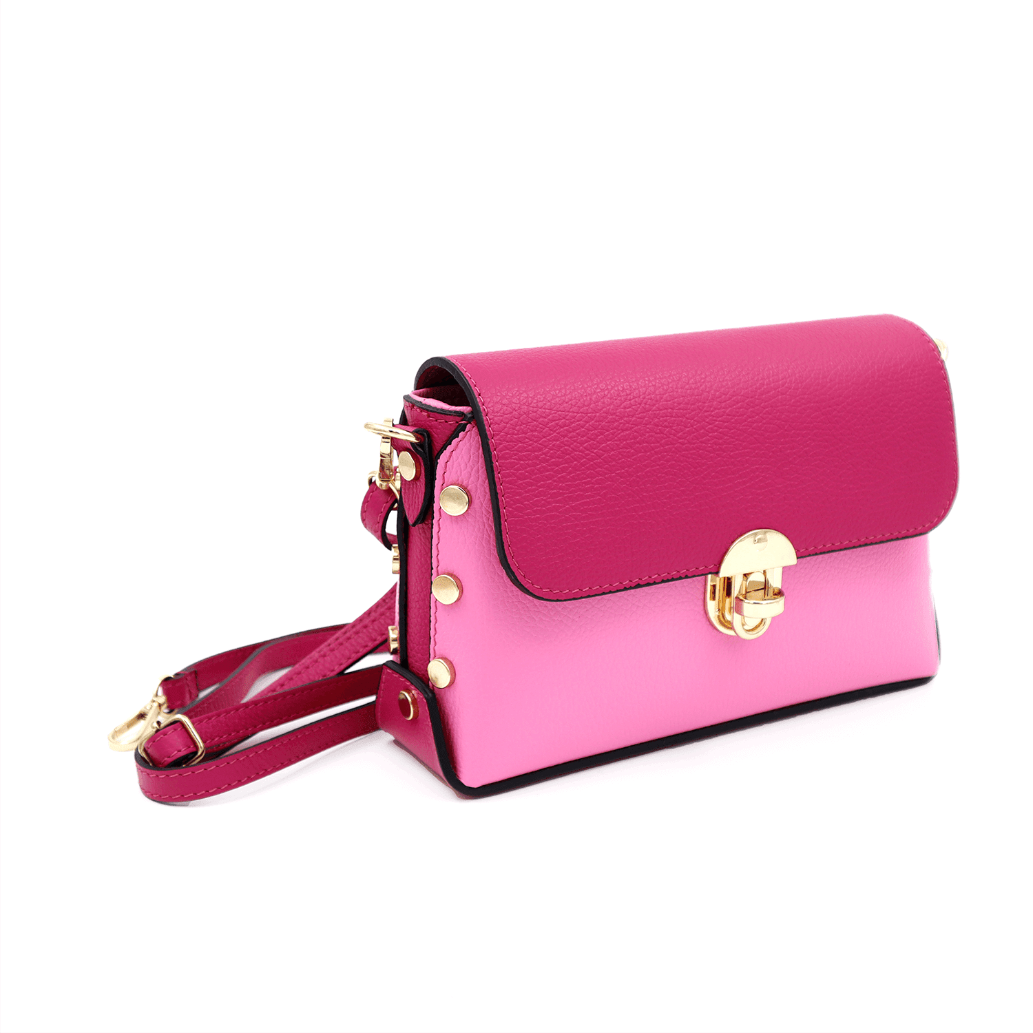 Antoanella női táska természetes bőrből - fukszia