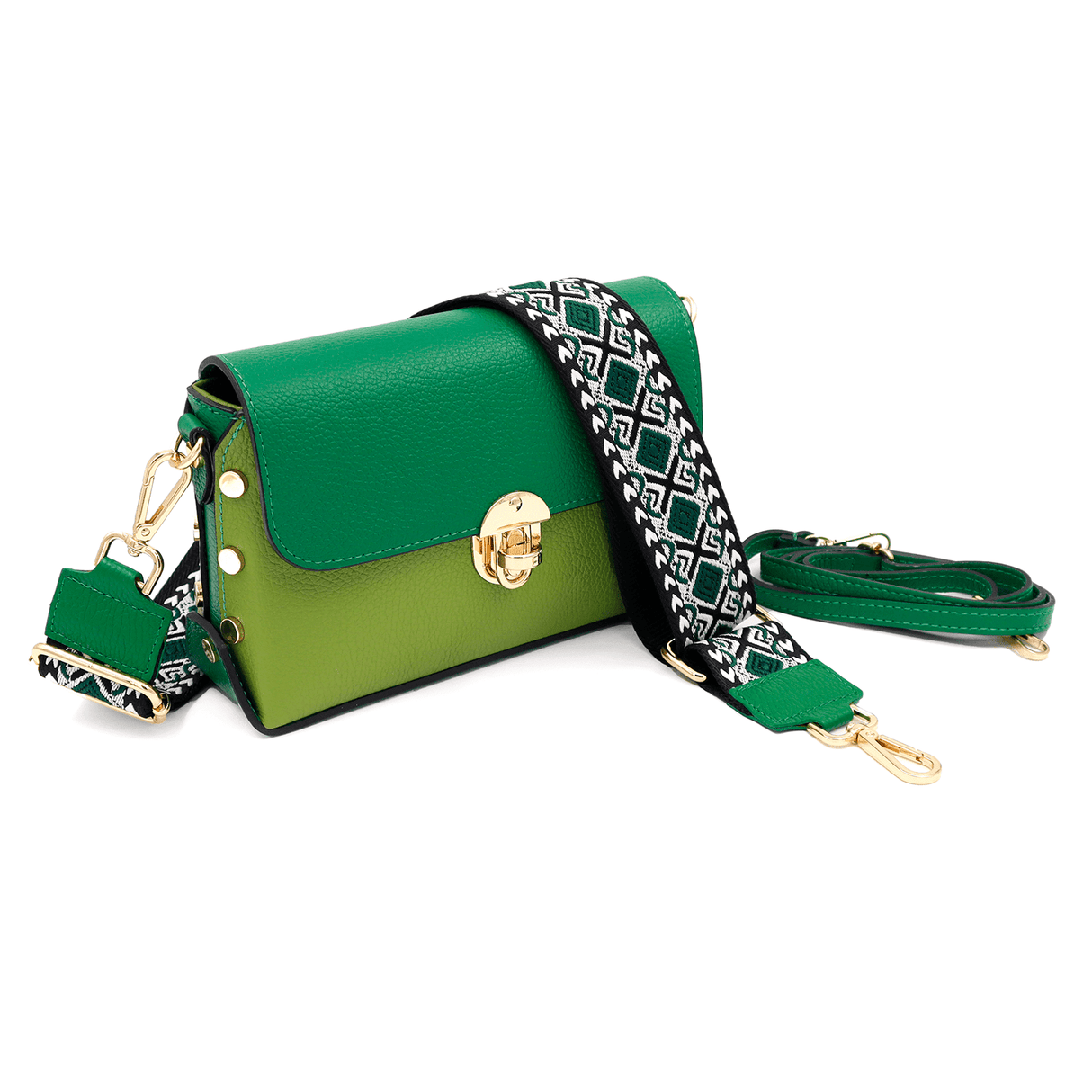 Antoanella természetes bőrből készült női táska - zöld