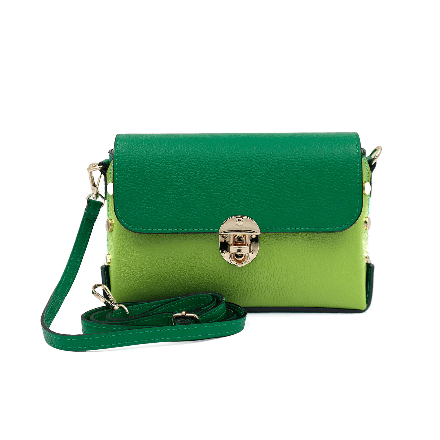 Antoanella természetes bőrből készült női táska - zöld