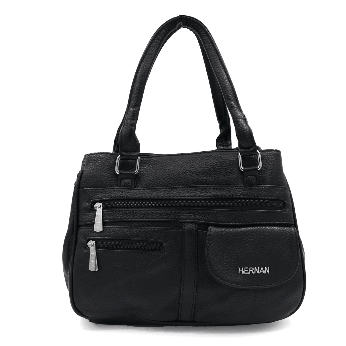 Női táska 3 rekesszel és sok zsebbel  - fekete