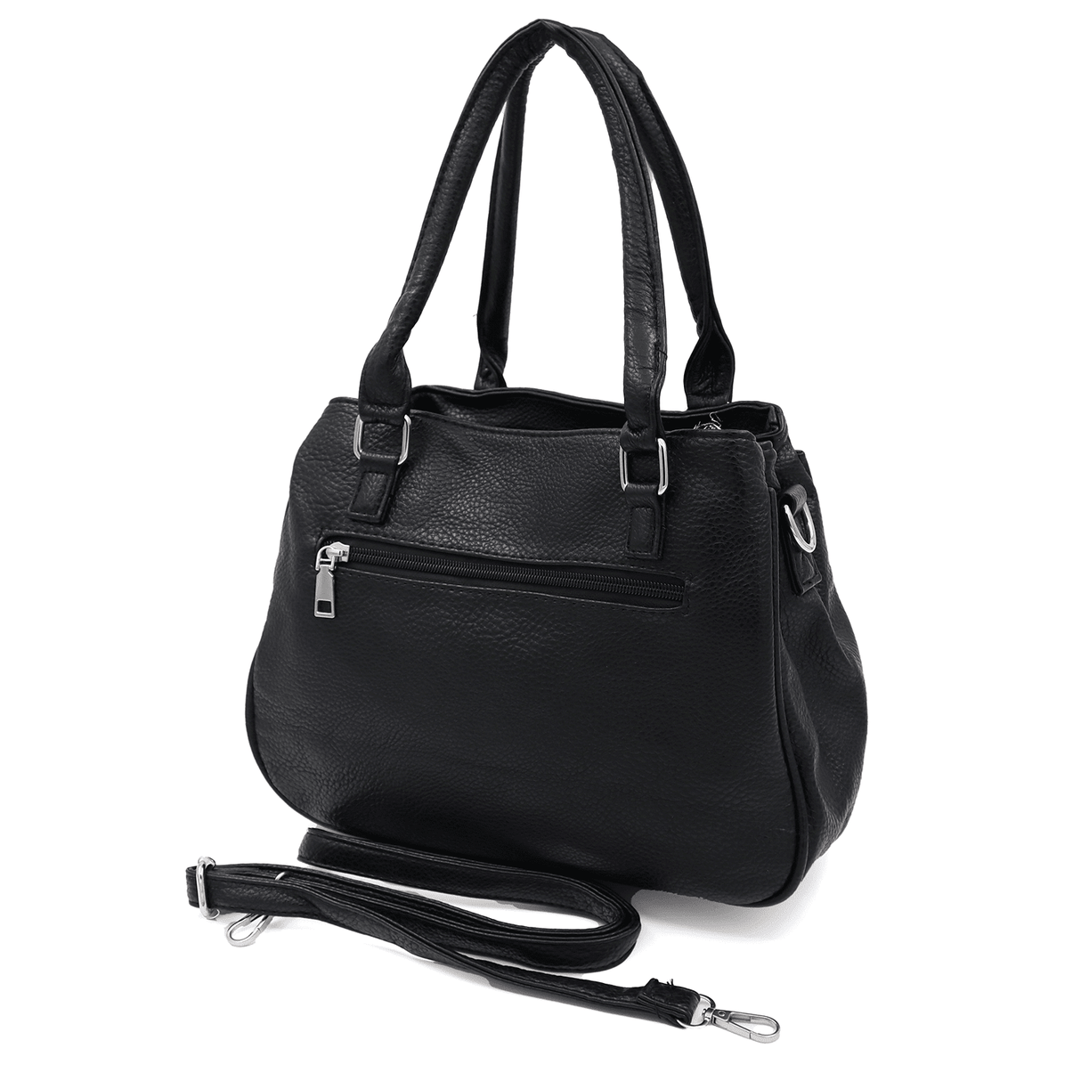 Női táska 3 rekesszel és sok zsebbel  - fekete