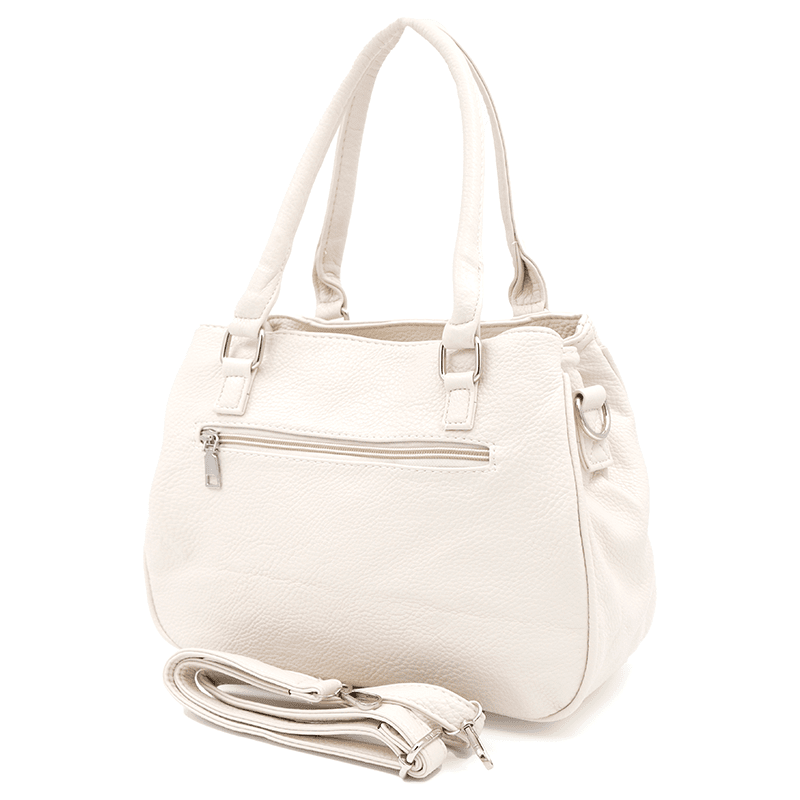 Női táska 3 rekesszel és sok zsebbel  - bézs