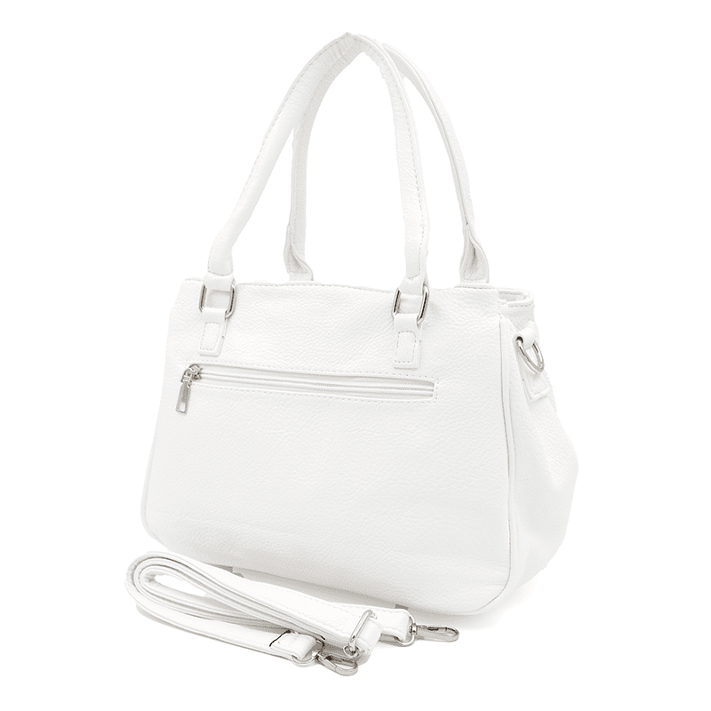 Női táska 3 rekesszel és sok zsebbel  - fehér