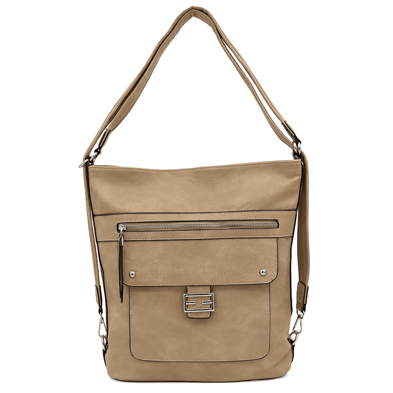 2 az 1-ben – Nagy táska és hátizsák – világosbarna