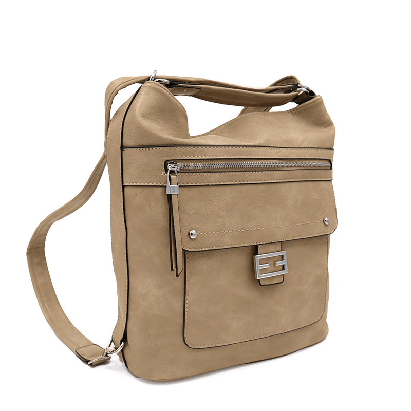 2 az 1-ben – Nagy táska és hátizsák – világosbarna