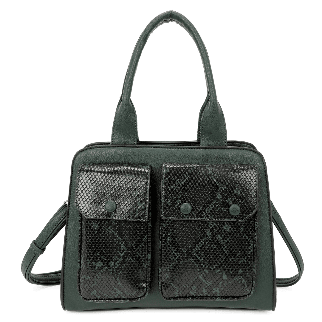 Női táska Sofi nyomtatással - sötétzöld