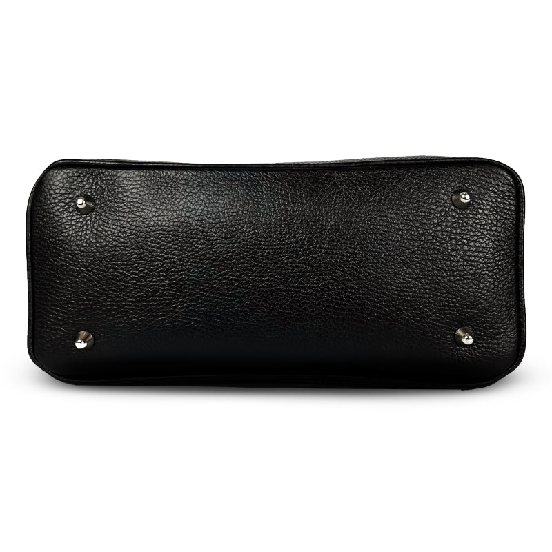 Luxus táska természetes bőrből Vivian - fekete