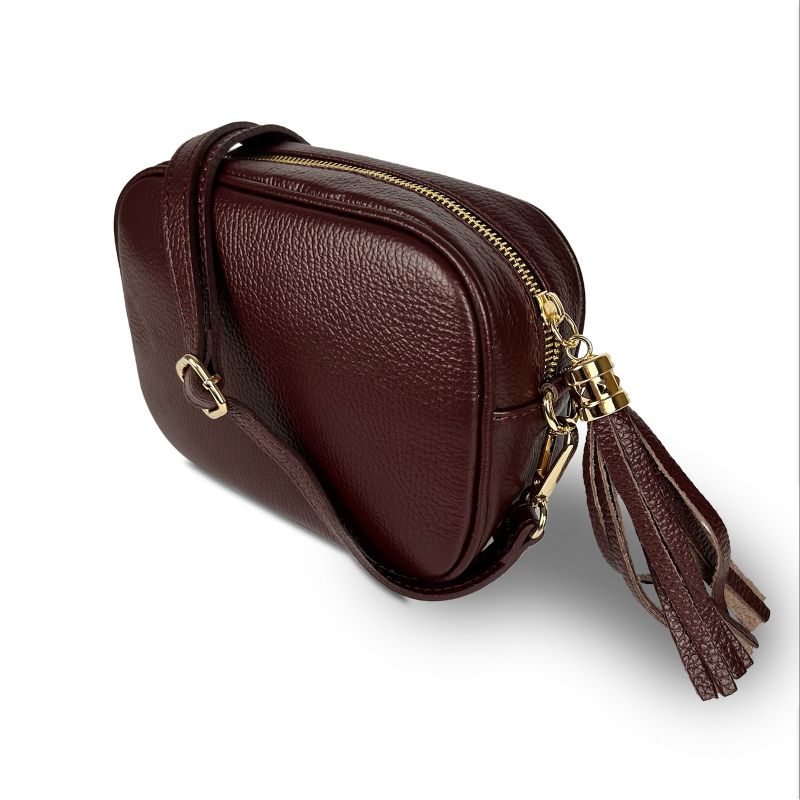 Válltáska természetes bőrből Bria - bordó