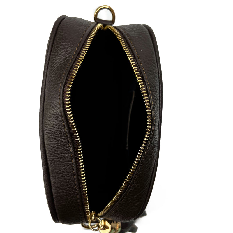 Bria természetes bőr válltáska - sötétbarna