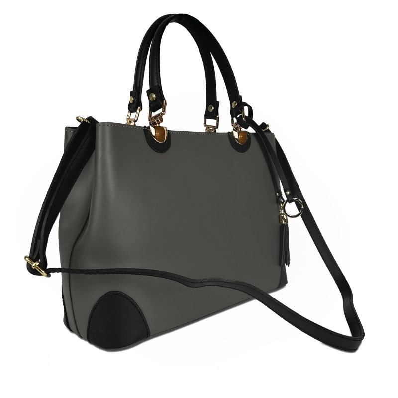 Női táska természetes bőrből Alika - szürke