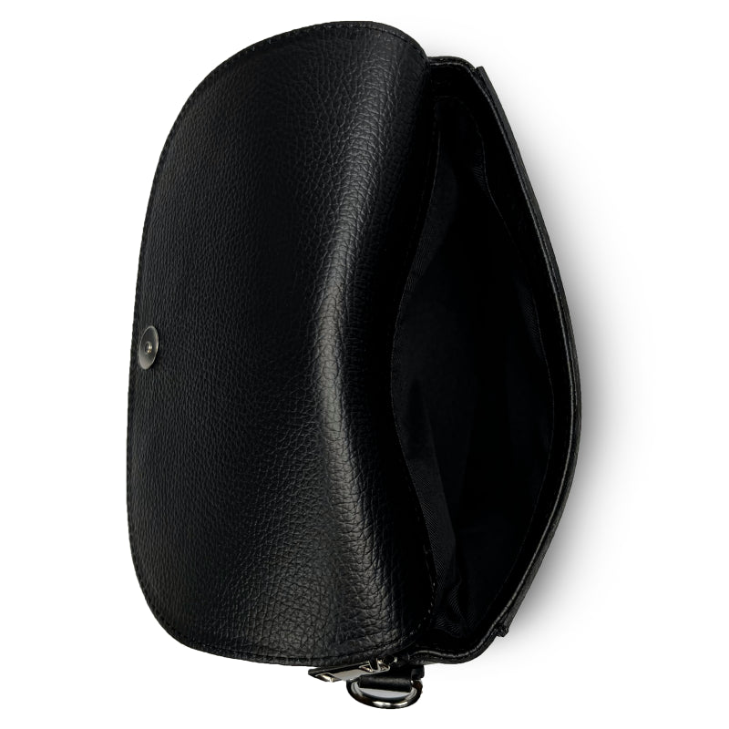 Válltáska természetes bőrből Milana - fekete