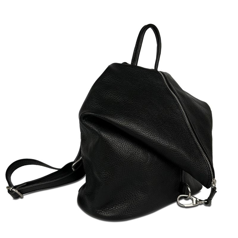 Női hátizsák természetes bőrből Evianna - fekete