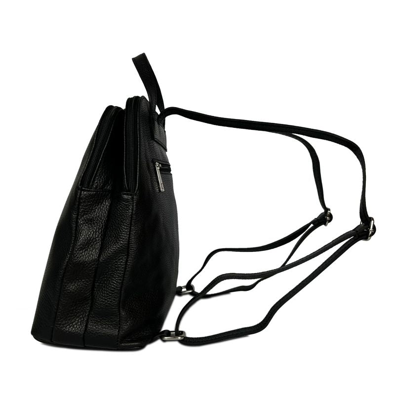 Női hátizsák természetes bőrből Evianna - fekete