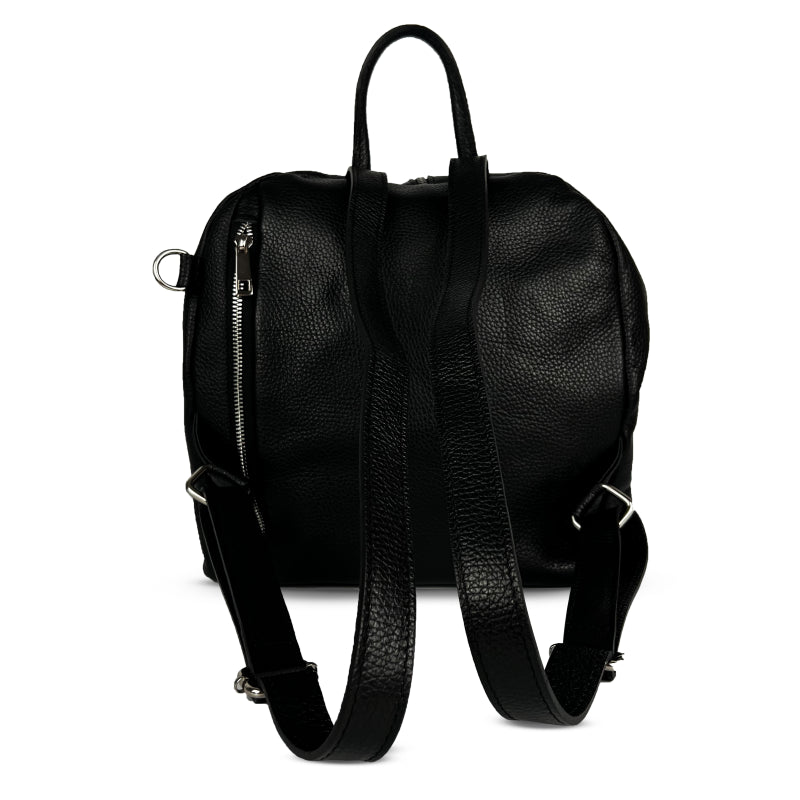Női hátizsák természetes bőrből Evianna - fekete