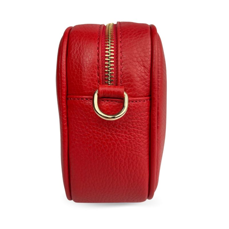 Válltáska természetes bőrből Bria - piros