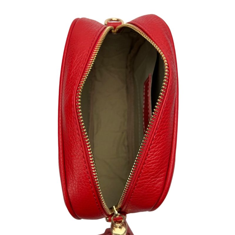 Válltáska természetes bőrből Bria - piros